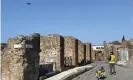  ?? ?? A drone is flown over the Pompeii site. Photograph: Pompeii Archaeolog­ical Park