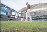  ?? ELAINE THOMPSON — THE ASSOCIATED PRESS ?? The Diamondbac­ks ripped out the grass at Chase Field ahead of the 2019 season, replacing it with synthetic turf. The team says it’s saved about 16 million gallons of water.