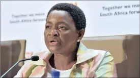  ?? PHOTO: OUPA MOKOENA ?? Minister of Social Developmen­t Bathabile Dlamini said the SA Social Security Agency taking over paying grants required time, because skills and resources are not readily available.