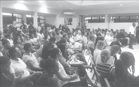  ??  ?? Part of the gathering at the Education Lecture Theatre on the University of Guyana’s Turkeyen Campus on Thursday evening