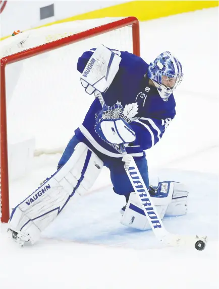  ?? JACK BOLAND / POSTMEDIA NEWS ?? Maple Leafs goalie Jack Campbell went 17-3-2 this season with a .921 save percentage in 22 games.