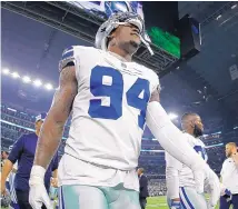  ?? RON JENKINS/ASSOCIATED PRESS ?? Dallas defensive end Randy Gregory (94) has served three suspension­s since being drafted by Dallas in 2016. Now he’s one of the anchors of the stout defense.