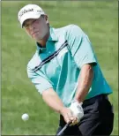  ?? The Associated Press ?? Steve Stricker chips to the first green during the third round of the Memorial golf tournament, on Saturday, in Dublin, Ohio.