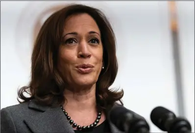  ?? Photo/ap/manuel Balce Ceneta) ?? Vice President Kamala Harris speaks Tuesday during the annual Freedman’s Bank Forum at the Department of the Treasury in Washington. Stories circulatin­g online incorrectl­y claim Harris said that Hurricane Ian relief will be distribute­d based on race. (File