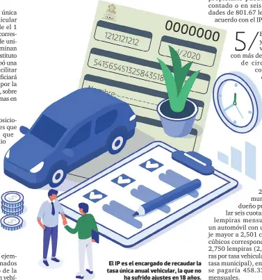  ??  ?? El IP es el encargado de recaudar la tasa única anual vehicular, la que no ha sufrido ajustes en 18 años.