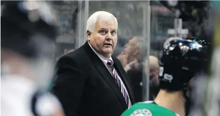  ?? LM OTERO/THE ASSOCIATED PRESS ?? The second stint of Ken Hitchcock as coach of the Stars is expected to get the club back into the post-season.