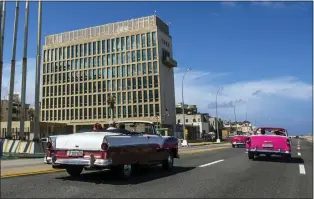  ?? THE ASSOCIATED PRESS ?? The United States Embassy along the Malecon in Havana in 2017. The embassy was the site of numerous reports of staff inside feeling ill.