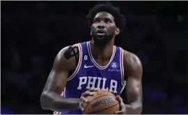  ?? MATT SLOCUM — THE ASSOCIATED PRESS ?? Philadelph­ia 76ers star Joel Embiid was elected by the coaches to be an All-Star reserve.