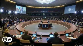  ?? ?? NATO defense ministers meet their Ukrainian counterpar­t virtually February 17 amid threats of a Russian invasion.