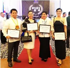  ??  ?? In photo (L-R): Bernardo B. Toriano (Assistant Regional Director), Matilde B. Balbuena (HRMO Alternate), Nancy A. Asilo (Director, CSC OrMin FO) and Krystel Charisma L. Jumanoy (HRMO) as they hold the certificat­es of recognitio­n for human resource systems. Photo courtesy of DOLE-MIMAROPA