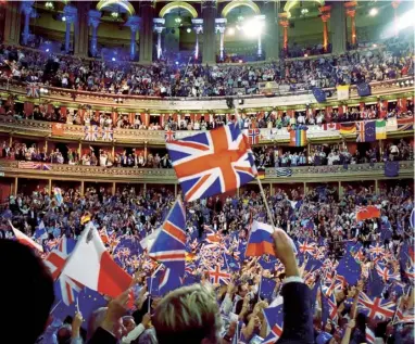  ??  ?? The Last Night of the Proms Flag-waving has always been an integral part of the famous evening, but it became a political battlegrou­nd in 2018 as Remainers brandished EU flags, while Leavers had their own pro-brexit banner. In 2020 the Last Night went ahead for the first time in 125 years without an audience, amid a row about whether Rule Britannia was no longer in tune with the times.