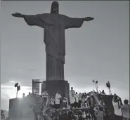  ?? AFP ?? A Covid vaccinatio­n drive in progress at the Christ The Redeemer statue on the Corcovado mountain in Rio de Janeiro, Brazil.