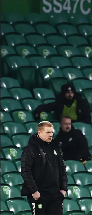  ??  ?? Neil Lennon believes a rapturous Parkhead support could have lifted his side,