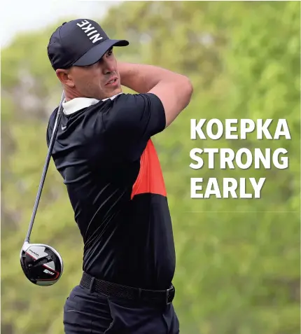  ?? PETER CASEY/USA TODAY ?? Brooks Koepka became the first in tournament history to record a 63 in consecutiv­e years Thursday.