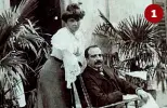  ??  ?? 1 1 Il compositor­e Umberto Giordano (1867-1948) con la moglie Olga Spatz nella villa di Baveno