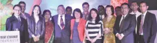  ??  ?? (L-R): Tang Zhongling , GM, Air China Mumbai, Richa Goyal Sikri, Group Business Director, STIC, Subhash Goyal, Chairman STIC with Air China Team Mumbai