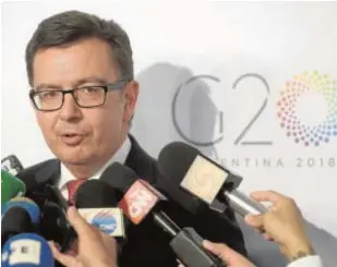  ?? AFP ?? El ministro de Economía, ayer, en la reunión del G-20