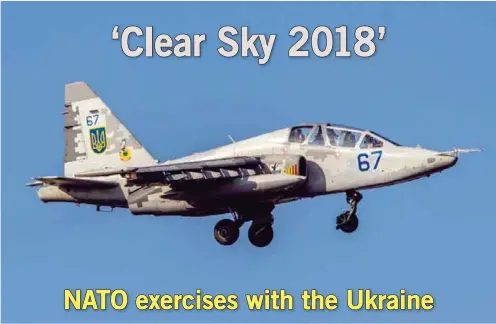  ??  ?? Five Su-25s from Kulbakino participat­ed during the exercise, all upgraded aircraft wearing this new standard pixel colour scheme