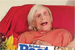  ?? ?? Anne Brokenbrow who is celebratin­g her 107th birthday; right, the Post front page when Anne got her wish to be arrested granted