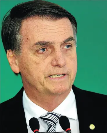  ?? EVARISTO SA / AFP / GETTY IMAGES ?? Foreigners are pulling money from Brazilian stocks after the election last month of conservati­ve Jair Bolsonaro as the country’s new president.