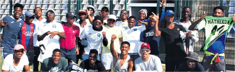  ?? Dave Savides ?? The Richards Bay FC players and technical team were in high spirits as they dismissed for the mid-year break on Tuesday after successful­ly retaining their NFD status for the 2018/2019 season