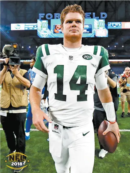  ??  ?? Sam Darnold, quarterbac­k de los Jets de Nueva York