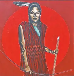  ??  ?? 1. Nocona Burgess
(Comanche), Archers Moon – Atlanta Series, acrylic,
48 x 48"