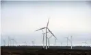  ?? Photograph: Andy Buchanan/AFP/ Getty ?? Wind turbines operated by ScottishPo­wer Renewables at Whitelee on Eaglesham Moor, southwest of Glasgow, the UK’s largest onshore wind farm. Environmen­tal campaigner­s are unhappy over Tory infighting scuppering the use of more renewable energy.