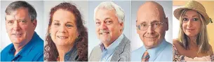  ?? THE BALTIMORE SUN VIA THE ASSOCIATED PRESS ?? From left, John McNamara, Wendi Winters, Rob Hiaasen, Gerald Fischman and Rebecca Smith were the victims of the shooting at the Capital Gazette in Annapolis, Md., on Thursday.