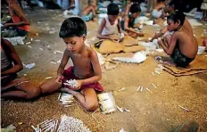  ??  ?? More than 45,000 people are employed in making cheap cigarettes called Bidis in Bangladesh.