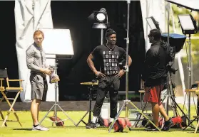  ?? Santiago Mejia / The Chronicle ?? Raiders wide receiver Antonio Brown would be a natural for the folks putting together HBO’s “Hard Knocks,” but Brown is sidelined with a foot ailment.