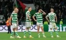  ?? Photograph: Robert Perry/EPA ?? Celtic will finish bottom of their Champions League group after failing to win.