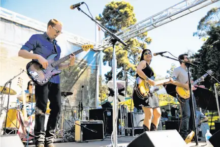  ?? Mason Trinca / Special to The Chronicle ?? Midnight North, performing at this year’s Hardly Strictly Bluegrass festival, comes to S.F. to wrap up a summer of touring.