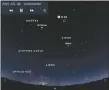  ?? SKY GUIDE APP ?? Supernova SN 2022 hrs is high above the southeast horizon during prime viewing hours in May. I selected the M 60 galaxy as this will be the largest object visible in the eyepiece. If your telescope is able to resolve M 60, you should easily be able to see the supernova next to it.