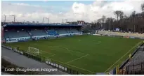  ??  ?? Duden Park... Union’s tiny yet historic stadium Credit: @rusg.brussels Instagram