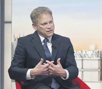  ?? PICTURE: JEFF OVERS/BBC/PA WIRE ?? Grant Shapps appears on Sunday with Laura Kuenssberg; Benjamin Netanyahu, inset