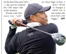  ?? PHOTO BY RONALD MARTINEZ/AFP ?? Tiger Woods of the United States tees off the ninth hole during a ProAm prior to The Genesis Invitation­al at Riviera Country Club on Wednesday, Feb. 14, 2024, in Pacific Palisades, California.