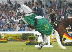  ??  ?? Coree shows her excitement at winning the Rolex grand prix