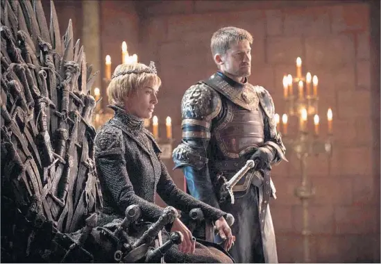  ?? Helen Sloan HBO ?? LENA HEADEY as Cersei Lannister and Nikolaj Coster-Waldau as Jaime Lannister will be under assault from all directions in the final season of “Game of Thrones.”