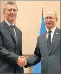  ??  ?? ASIATICO. Macri, con Putin y Xi, en la cumbre de los Brics en Sudáfrica.