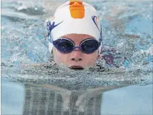  ??  ?? Trent Swim Club’s Sophie Todd competes in a breast stroke heat.