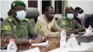  ??  ?? Mali's military junta, pictured here at a 2020 meeting with ECOWAS envoys, haven't yet returned the nation to civilian rule