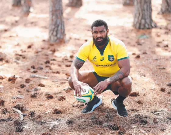  ?? Picture: GETTY IMAGES ?? Marika Koroibete on the Gold Coast yesterday. Koroibete is hoping to make the cut for next year’s World Cup.