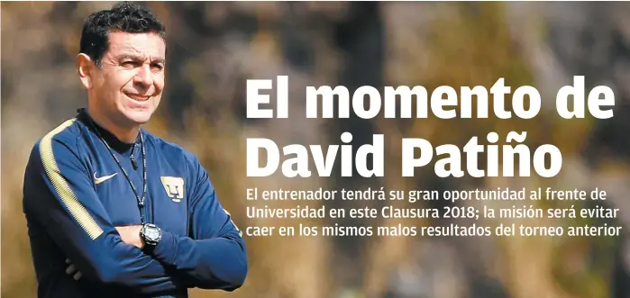  ??  ?? David Patiño tuvo un par de semanas de pretempora­da con Pumas