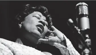  ?? Eagle Rock ?? A picture of Ella Fitzgerald by renowned photograph­er Herman Leonard is among the photos that help tell the legendary singer’s story in “Ella Fitzgerald: Just One of Those Things.”