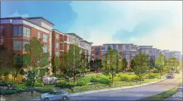  ?? PROVIDED BY CITY OF SAN RAFAEL ?? Rendering for proposed developmen­t at Northgate Mall shows a residentia­l parcel along Northgate Drive. The plan includes building 1,356apartme­nts and transformi­ng the shopping center into an open-air complex.