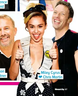  ??  ?? Miley Cyrus Chris Martin