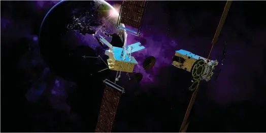  ?? ?? Les deux satellites de télécoms entièremen­t électrique­s rejoindron­t la principale position orbitale de SES de 19,2 degrés Est. (Crédits : SES)