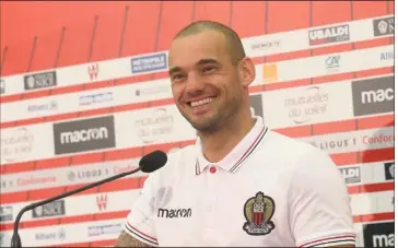  ?? (Photo Cyril Dodergny) ?? Wesley Sneijder est un homme heureux.