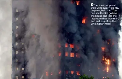  ?? AFP ?? Smoke and flame coming from a 24-storey block of flats after a fire broke out in west London. —